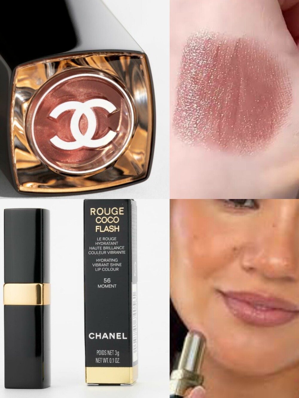 🍩Lip Need🍩BNIB CHANEL Fullsize #56 MOMENT Rouge Coco Flash Lip Colour!$53Ret!